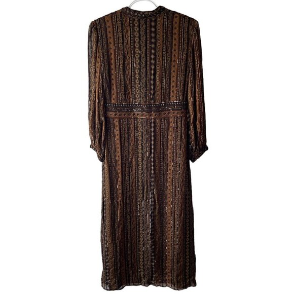 Veronica Beard Borrelli Brown Beaded Maxi Dress - Size 2 - Picture 3 of 7